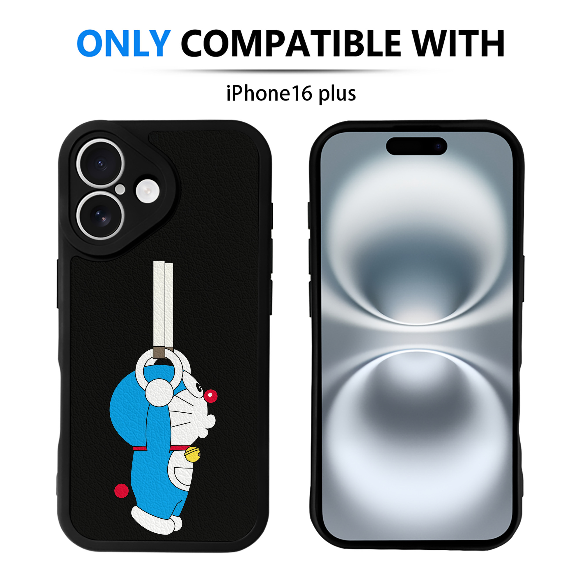 （画像用） ドラえもん Doraemon 【iPhone 16シリーズ対応】シリコンスマホケース（レザー調） 材質：シリコン